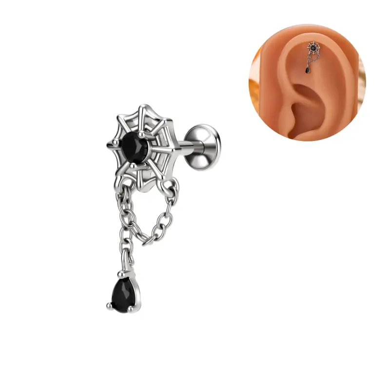 OUFER 16G Spider Web Helix Cartilage Piercing Jewelry Earring