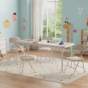 OUTGOODS Children's folding table portable toddler activity furniture - foldable for study room, dining room, nursery -Only a table