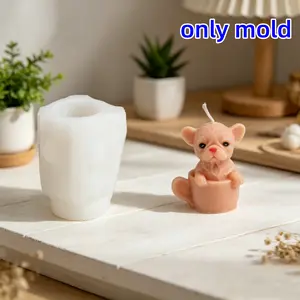Cute French Bulldog Puppy Mug Candle Silicone Mold 3D Animal Teacup Scented Candle Resin Mould DIY Dog Art Craft Casting Home Decor Gift