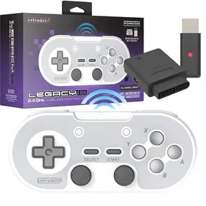 Retro-Bit Legacy16 2.4GHz Wireless Controller for SNES, Switch, and USB Devices - Classic Grey