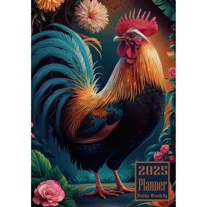 2025 Planner: Rooster Chicken Cock Bird themed Cover Daily Weekly Diary 12 Month Calendar Vision board Schedule Organizer Goals Address Contact Notes Paperback – September 18, 2024