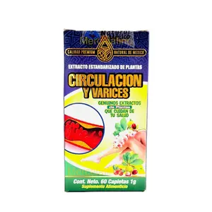 Suplemento Alimenticio para Circulación y Varices 60 Caps 60 gr, Castaño de Indias, Dietary Supplement - Edible, Fitness, Healthcare