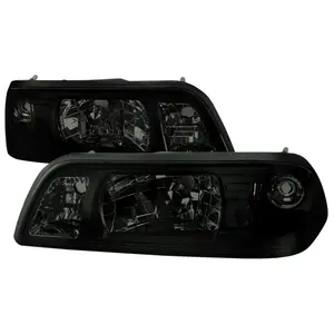 1987-1993 Mustang Crystal Headlights (Chrome Housing/Smoke Lens)