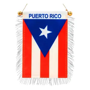 Puerto Rico Flag Banner – Car & Window Rearview Mirror Deco