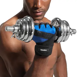Fitness gloves half finger, extended wrist guard non-slip sports gloves