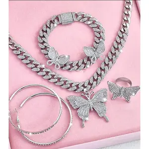 4pc. Butterfly necklace set