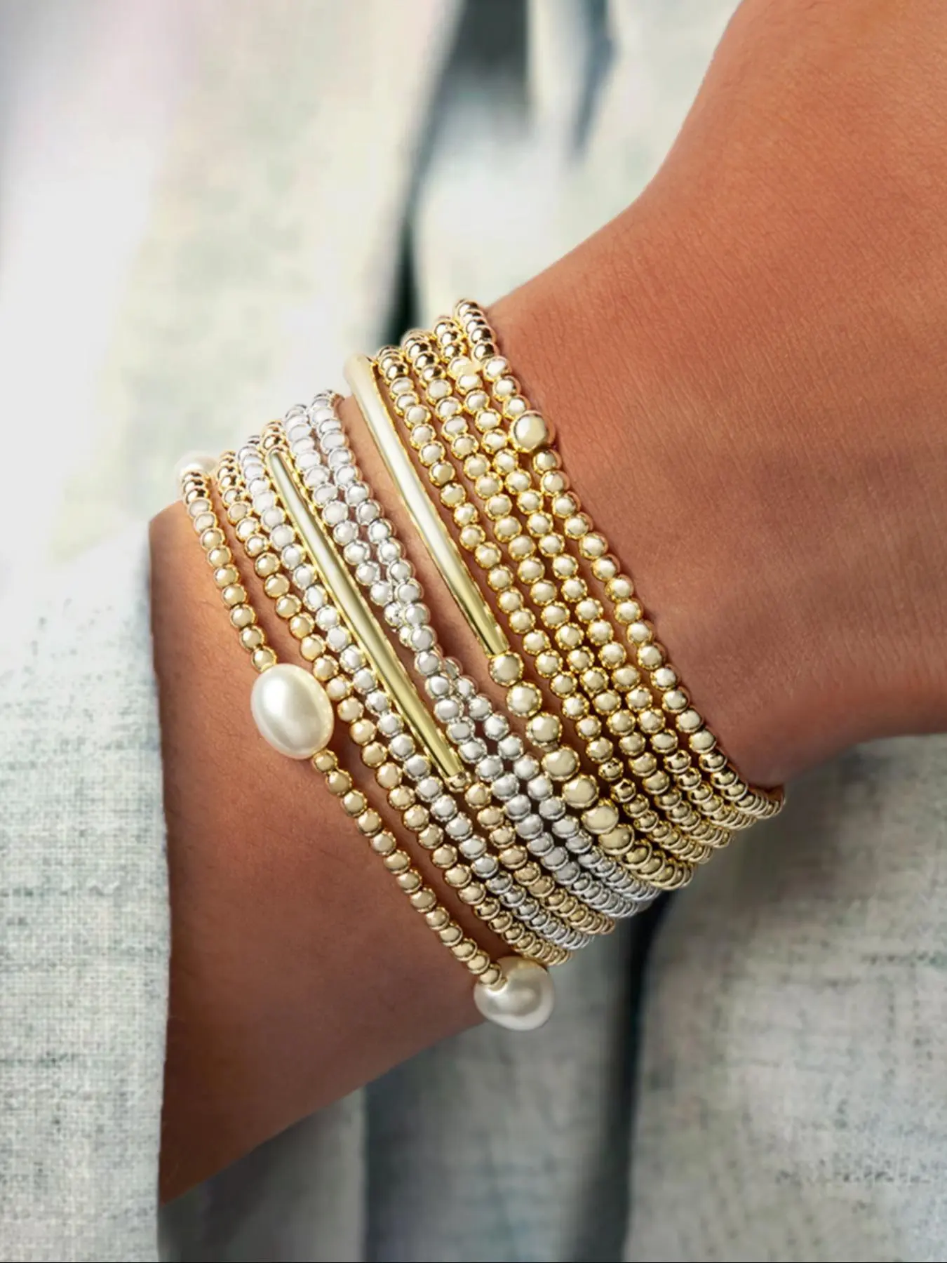 Boho Style Solid Color Beaded Bracelet, Fashionable Jewelry for Women, Trendy Versatile & Exquisite Jewelry for Birthday Gift, Trendy Stackable Bracelet, Beaded Bracelet Sets