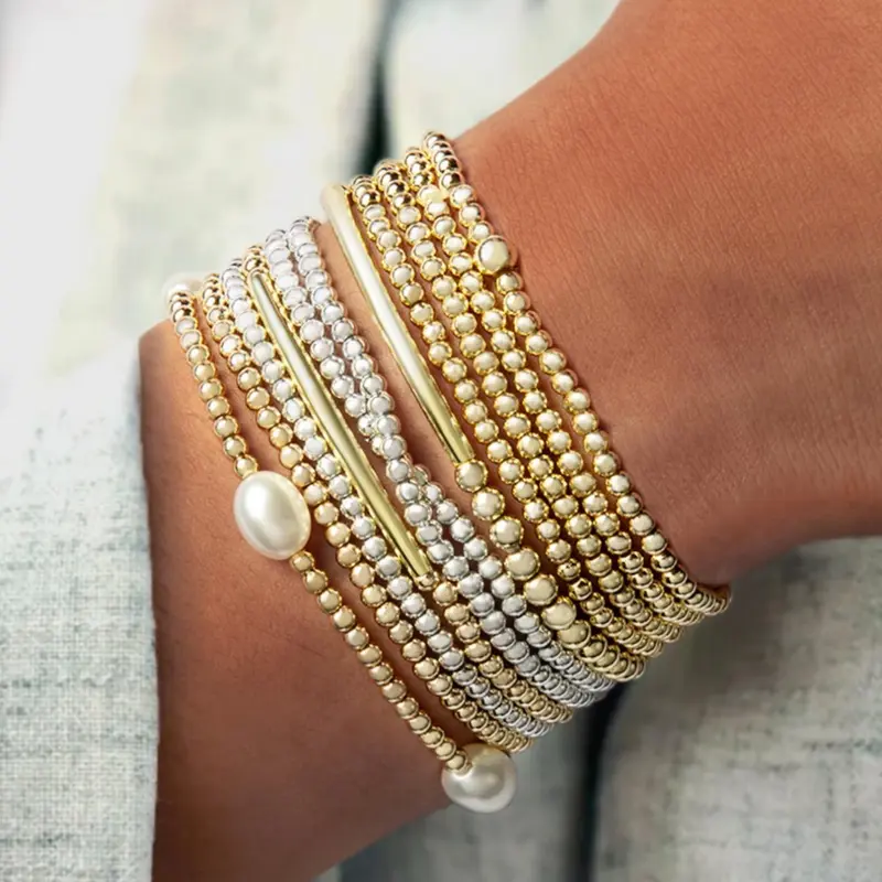 Boho Style Solid Color Beaded Bracelet, Fashionable Jewelry for Women, Trendy Versatile & Exquisite Jewelry for Birthday Gift, Trendy Stackable Bracelet, Beaded Bracelet Sets, Bracelets Stack