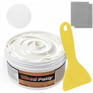 Wood Filler, Wood Furniture Repair kit, White Wood Filler Stainable and Paintab, Quickly Repairing Broken and Defective Wooden Furniture with Scraper and Sandpaper