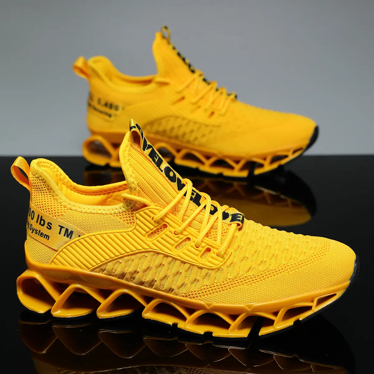 Men\'s Yellow Chunky Sneakers Size 47 Blade Sole Running Weight Lifting Amazon.com | SKDOIUL Men Sport Running Sneakers Tennis  main image 2