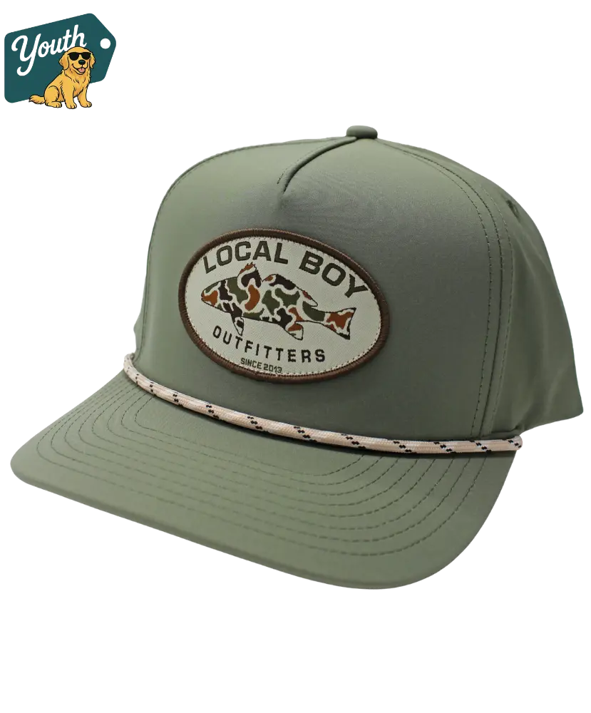 Local Boy - Youth Vintage Redfish Patch HC Rope Hat