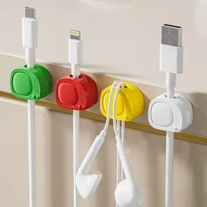 Small TV Fixed Cable Organizer, Silicone Wire Organizer Storage HUB, Self-Adhesive Cable Winder, Data Cable Wrap, Essential Home Organization Tool, Desk Organizer