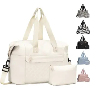 Travel Duffle Bag, Waterproof Weekender Overnight Hospital Bags for Women Men with Toiletry Bag Lightweight Carry on Personal Item Duffle Gym Bag for Travel, Airplanes, Sports