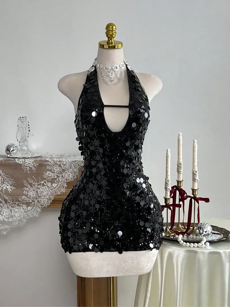 contrast sequin dress - TikTok Shop