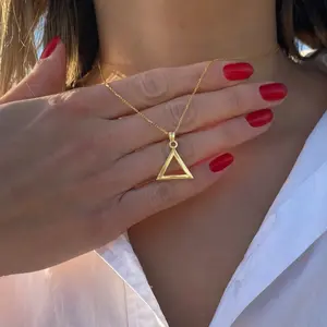 Stainless Steel Triangle Necklace For Women Dainty Triangle Aesthetic   Elegance Geometry Jewelry Gift For Her   Christmas Gift