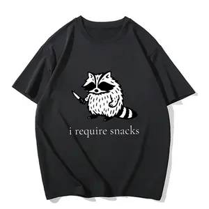 I Require Snacks Raccoon Tee – Funny Unisex, Comfort Color Tshirt, Sweatshirt, Hoodie Shirt, Goblincore Animal Lover Gift, Cozy Snack Gremlin Tee Casual Man