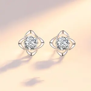 Four-Leaf Clover Hollow Stud Earrings for s