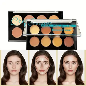 8 Color Contour Concealer Palette, Full Coverage Waterproof Sweatproof Long-lasting Brightening Multi-functional Soft Matte Makeup Concealer Face Makeup