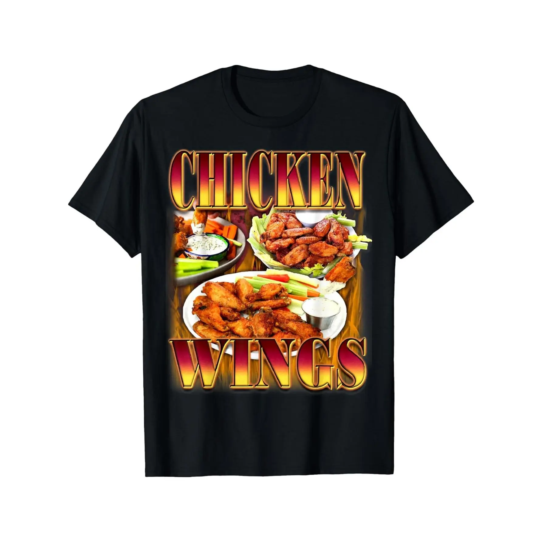 Wing Lover Bootleg Rap CDs Aesthetic 90s Funny Chicken Meme T-Shirt Cotton Clothing