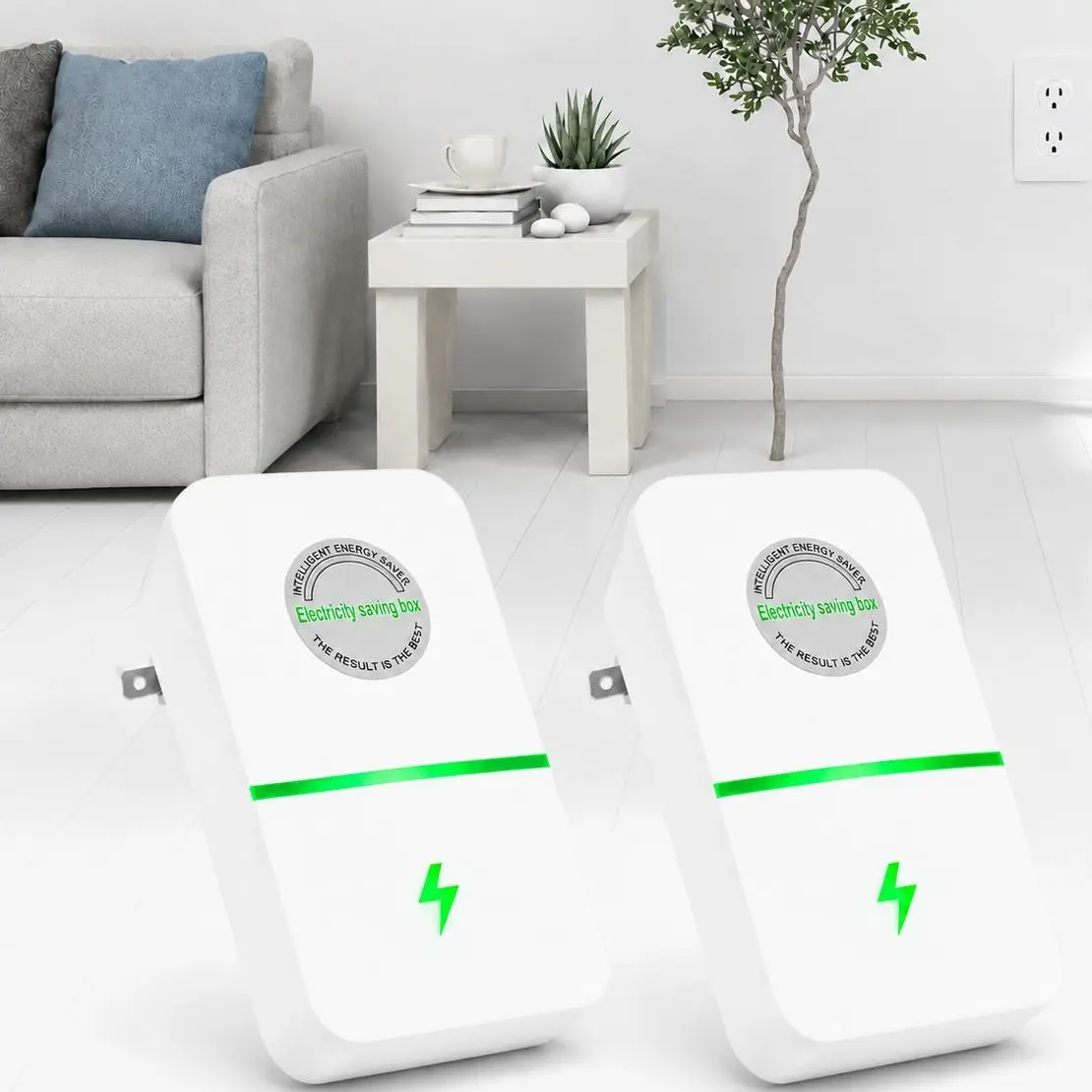 2PCS Smart Plug Device & Office US Plug with Built-In Indicator Light, for Home/Office/Restaurants/Factory