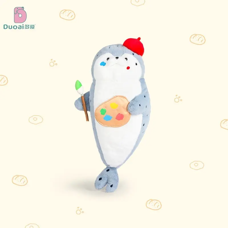 Cute Chef Otter Plush Toy, Fluffy Sea Otter Stuffed Animal with Chef Hat & Spatula, Kawaii Doll
