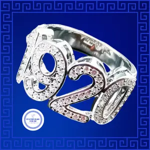 1920 Ring - 8 Cubic Zirconia Fashion Jewelry with Unique Number Design by The Blue You Me Collection