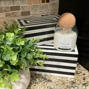 Coconut Lime & Sunshine 16 Ounces Hand Poured Soy-Wax Blend Candle in Glass Jar with cork ball lid  Decoration Decorative for Home Decor - Ornaments