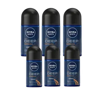 Nivea Men's Deep Espresso Max Care Anti-Perspirant Roll-On Deodorant 72H Protection for Men's Freshness and Control