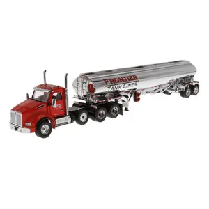 Kenworth T880S SBFA Tandem w/ Pusher Axle Day Cab w/ Heil FD9300 DT-C4 Petroleum Trailer Diecast 1:50 Scale Model - DIecast Masters 64190