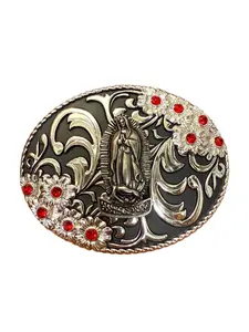 Western Style Saint Mary Buckle Hebilla Vaquera con La Virgen