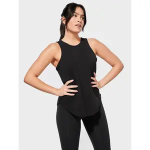 Womens Premium Cotton Modal Tank Top Round Bottom