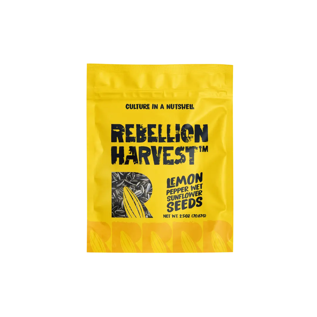 REBELLION HARVEST - Lemon Pepper Wet Sunflower Seeds Snack Flavor Tangy