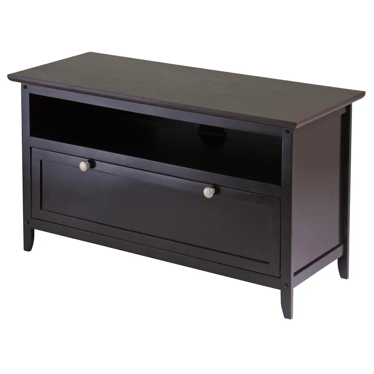 212 MAIN Zuri Espresso Modern Wood TV Stand - TV Console Cabinet for Indoor Furniture Setup & Contemporary Home Decor, Modern Tv Stand
