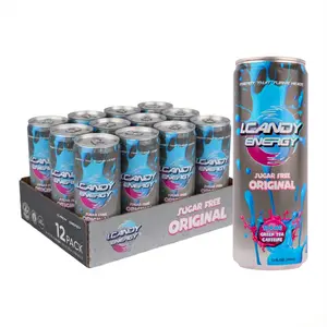 I.CANDY Sugar Free Energy Drink 12 Pack 12 oz Cans, Zero Sugar Energy Drinks Bulk Case, Zero Calorie, 114mg Caffeine, No Crash Clean Energy