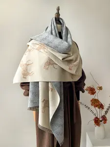 Women's Boho Style Soft Scarf, Textured Blanket Scarf, Fall & Winter Fashion Accessory, Reversible Design, Perfect for Daily Commute, Casual Wear