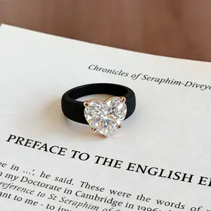 GlowStone Princess Cut Heart Silicone Ring for Women – Night Glow, Hypoallergenic & Comfort Fit Fashion Statement Ring