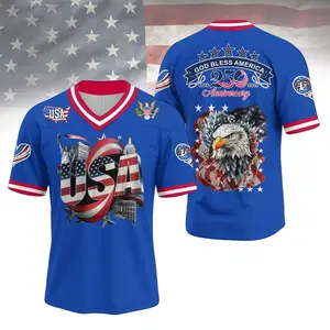 Men's AMC 250th Anniversary V-neck Baseball Jersey HY Football Jersey Football Game Day Outfit