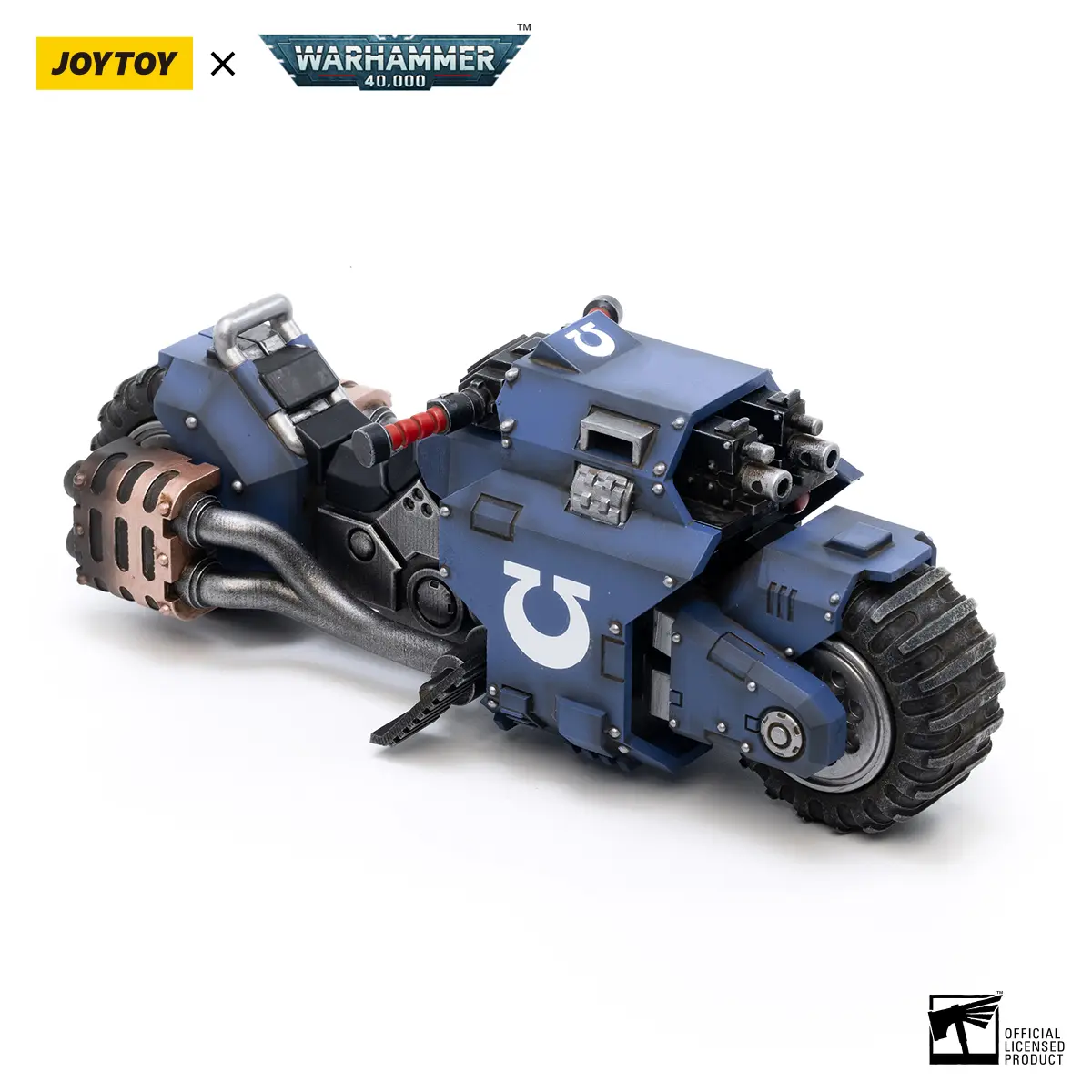 JOYTOY Warhammer 40000 1/18 PVC+ABS Posable Articulated Figure - Space Marines Ultramarines Outriders JT2832, High Detail Collectible Display Toy Model, Keep in a Ventilated Environment