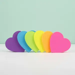 Heart-Shaped Sticky Notes, Star Shape, Vibrant Colors, Creative Design, Ideal for Notebooks, Learning, School, Office Supplies