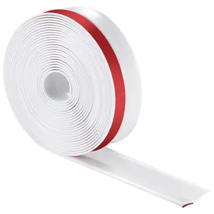 VEVOR Garage Door Seal Top and Sides Seal Strip,  34 FT Universal Weather Stripping Replacement Soft and Hard Composite, Weatherproofing Garage Door TPE Seals with Adhesive Backed and Screws, White