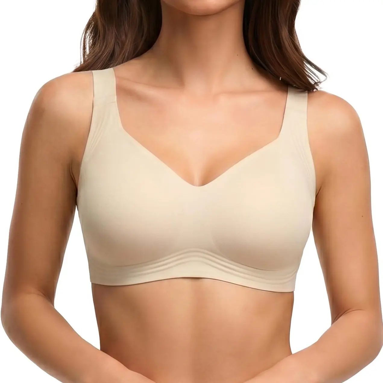VRCOMFY  Women's Jelly Bra  Wire-Free Full-Cup Pushing-Up Bra  Seamless Lifting Bra  Full-Coverage Lifting Plus-Size Bra  Comfortable Lifting Everyday Bra
