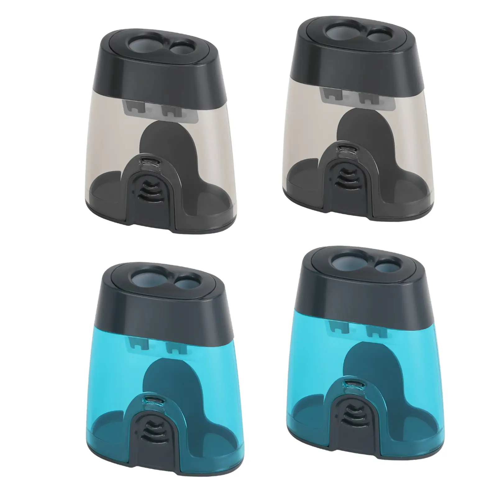 2 in 1 Pencil Sharpener with Storage Box, 2 Counts Portable Multi-functional Pencil Sharpener, Stationery Supplies