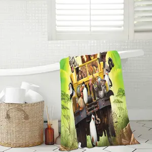 Cartoon Character Print Microfiber Beach Towel - Super absorbent and quick-drying, lightweight and extra-large size, soft travel-friendly pool towel, a must-have for holidays and the beach (8 sizes), quick-drying material, perfect for outdoor enthusiasts.