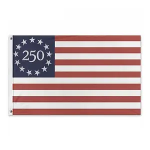 USA 250th Anniversary Betsy Ross Edition 3ft x 5ft Printed Nylon Flag |   Patriotic American Flag for Home Yard Events Historic Displays |   Lightweight Fabric for Indoor Outdoor Use