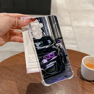 Purple Stylish Luxury Car Tail Light Phone Case Compatible with Samsung Galaxy A56 A26 A36 A55 A35 A06 A16 A05 A14 A24 A34 A54 A15 A05S A25 A23 A33 A53 A73 4G 55G Shockproof Transparent Soft Back Cover