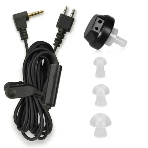 MEDca 2.5mm Hearing Aid Replacement Cord w/ 2-Pin Receiver & Earbud Set - Compatible with Pocket Hearing Aid Cable for Body Worn Sound Amplifiers - Personal Hearing Amplifier Accessory & 3 Ear Domes