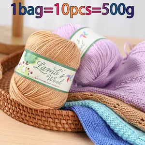 Soft Lamb Wool Yarn, Premium Medium Coarse Wool Thread, Hand Knitting Material, Knitting Supplies, Ideal for Sweaters, Scarves, Hats, Gloves, Blankets, Accessories