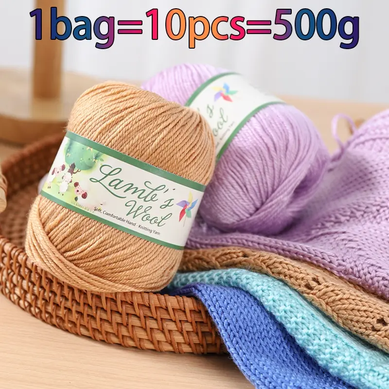 Soft Lamb Wool Yarn, Premium Medium Coarse Wool Thread, Hand Knitting Material, Knitting Supplies, Ideal for Sweaters, Scarves, Hats, Gloves, Blankets, Accessories