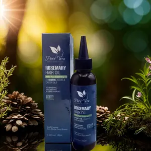 PureVera Pure Rosemary Oil for Hair Growth Infused with Biotin, Jojoba & Castor Oils - Nourishing & Volumizing Haircare Oil, Non GMO Verified Organic