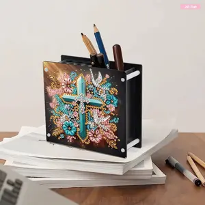 Acrylic Special Shape Animals Diamond Painting Pencil Holder DIY Diamond Painting Pen Holder Kit Pen Organizer Desktop Ornaments for Adult Beginners